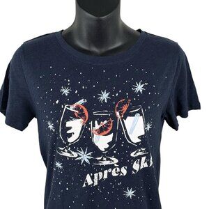 J. Crew Apres Ski After Ski Time Drinks Party Short Sleeve T Navy Women’s S